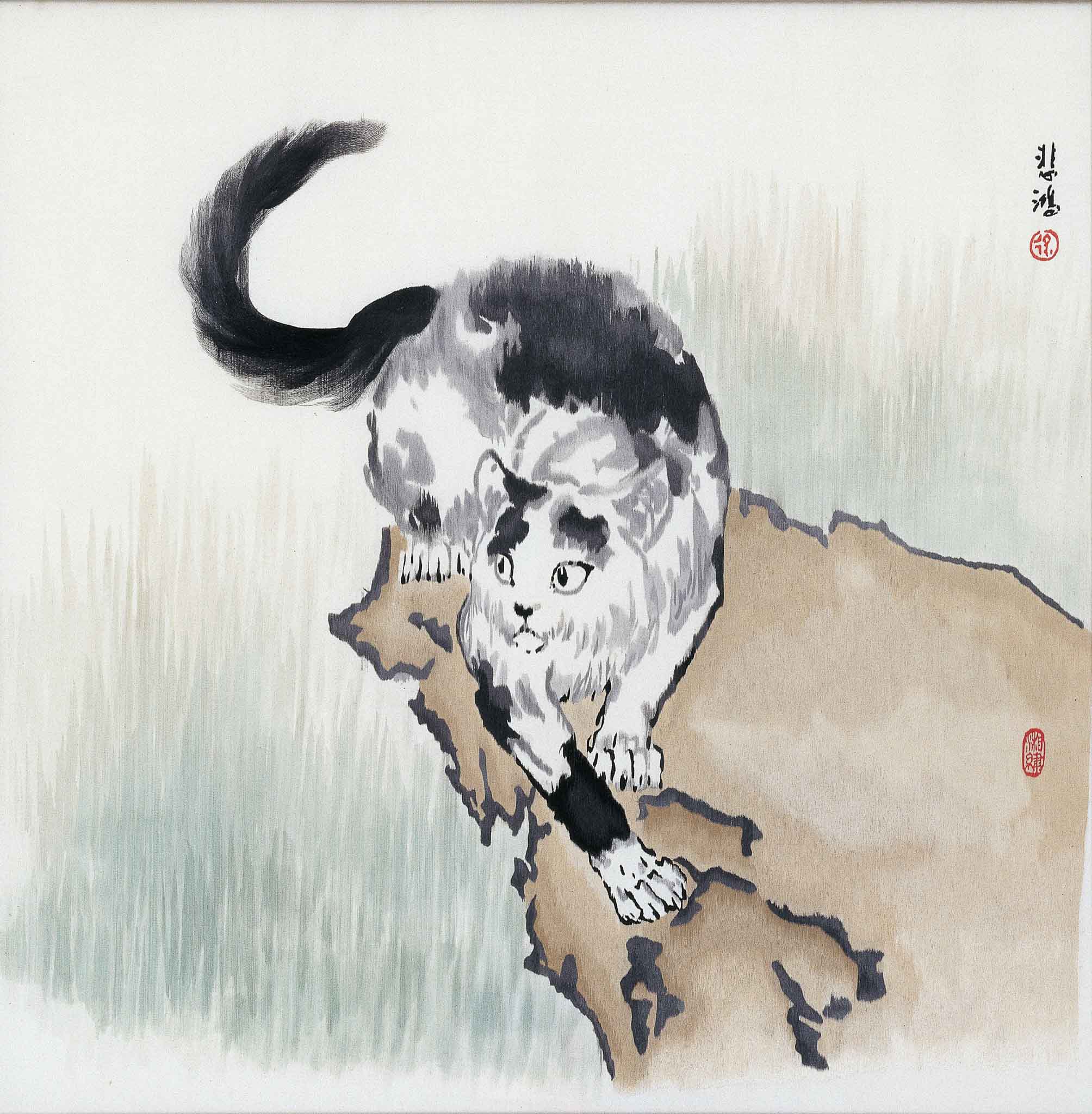 14.繡徐悲鴻〈貓〉