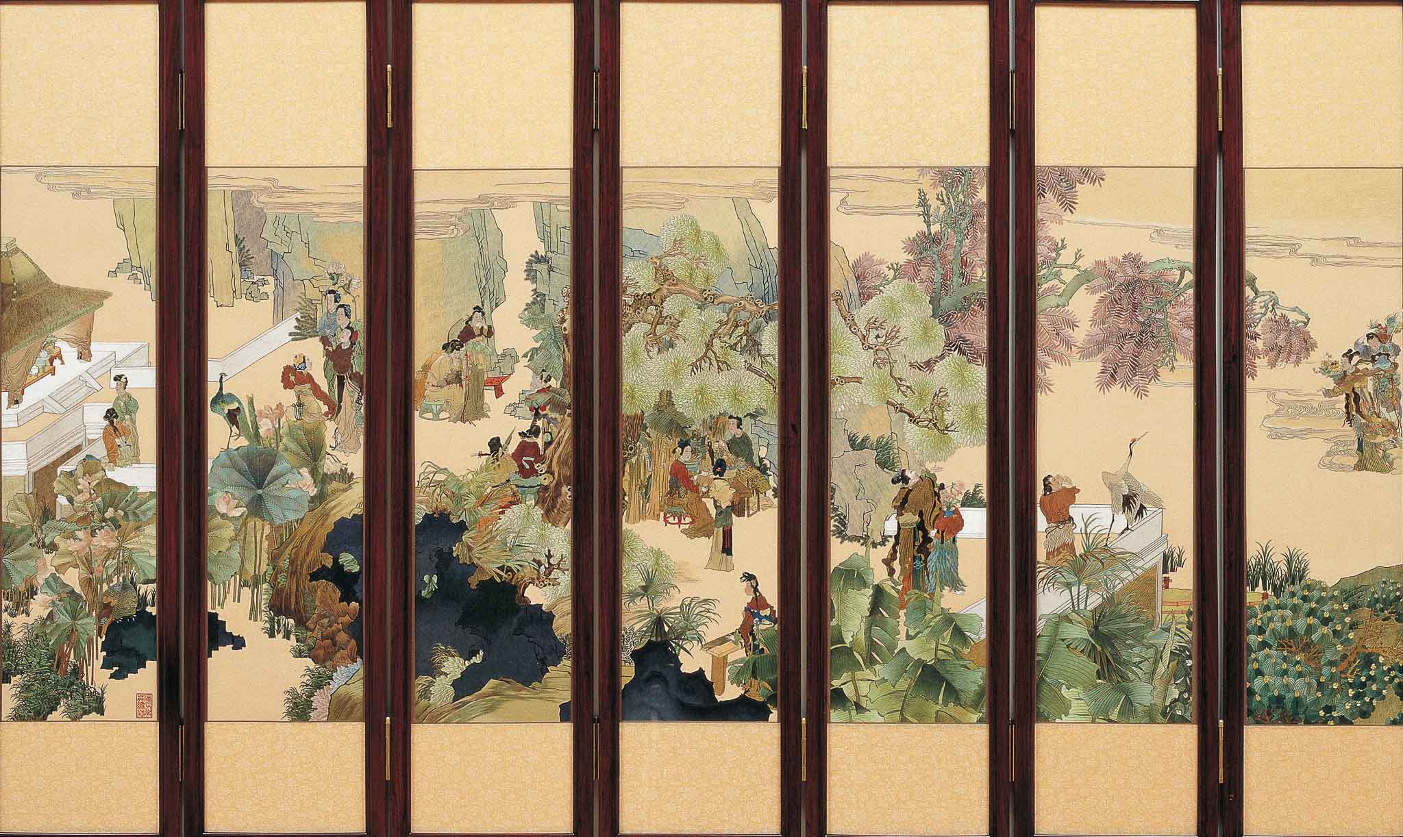 37.繡任伯年〈群仙祝壽圖〉
