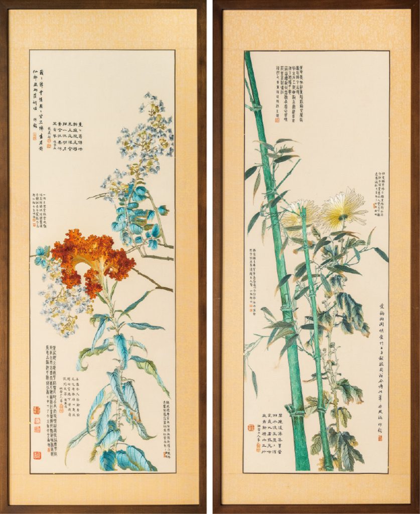 7.繡任薰〈花卉八屏〉